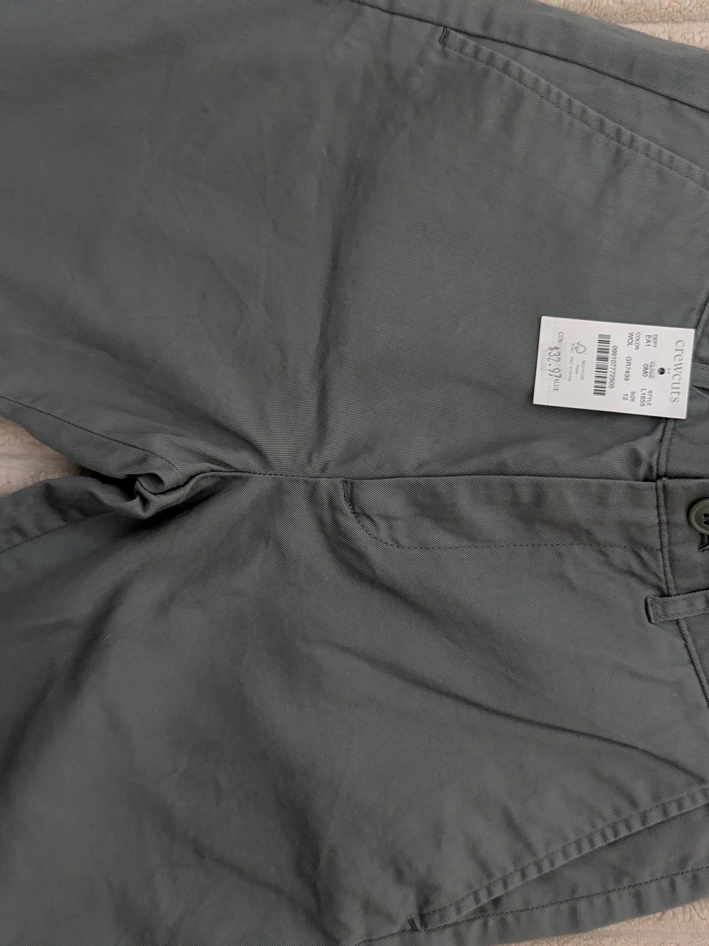 Crewcuts Boys Slate Gray Flat Front Shorts